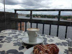 Cafe and KanelBulle. Snack for the Swedes and Crack for me. I think 7 of the 10 pounds I gained in Europe can be attributed solely to this.