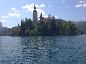 Island in the center of Lake Bled