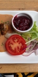Swedish Meatballs, Potato Salad and Cranberry Sauce